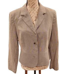 I.E. Petite Black & Lavender Pinstripe Blazer Size 14P‎